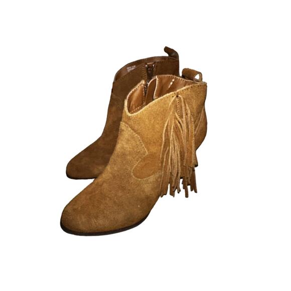 STEVE MADDEN Carmel Suede Women’s Boots Cowboy Fringe Block Heel Size 7.5 - Picture 5 of 9